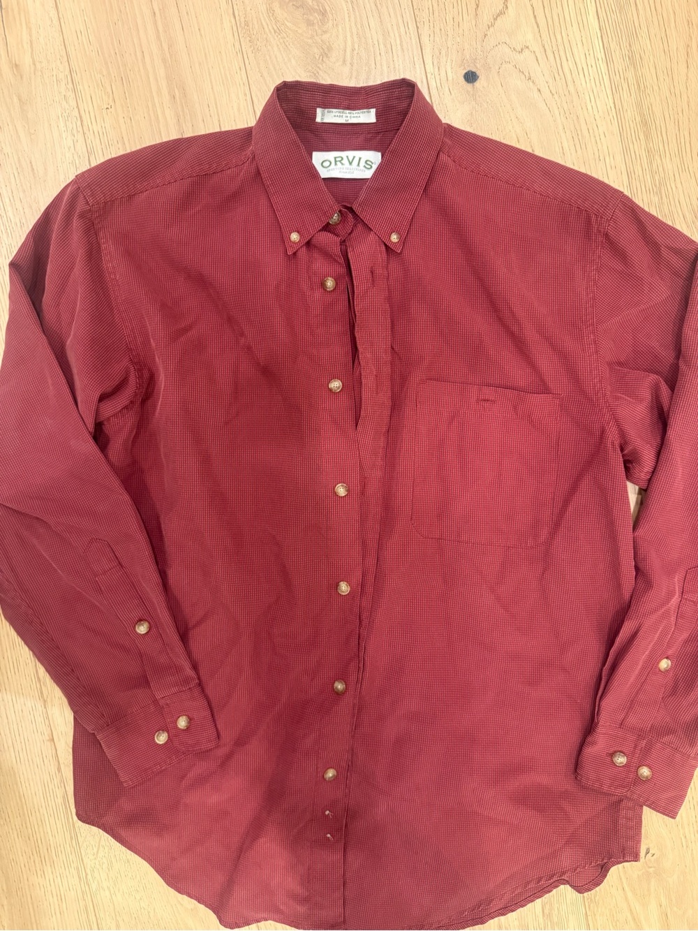 Orvis Men's Button-Down Shirt - Deep Red medium